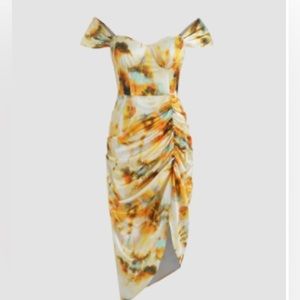 NWT silky patterned corset style dress